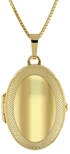 trendor Medaillon mit Halskette Gold auf Silber 925 wunderschönes Schmuckstück für Damen, zeitloser Halsschmuck für Frauen, 41174-45 45 cm
