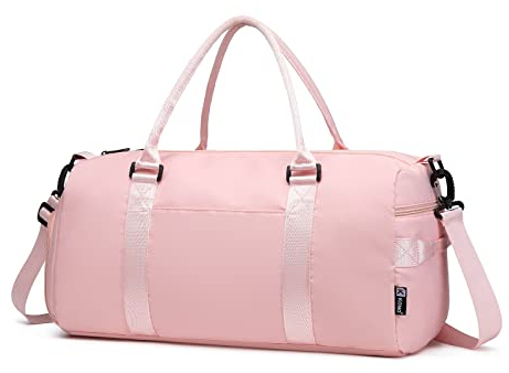 Kono Reisetasche Sporttasche Sporttasche Schultertasche für Damen Herren Übernachtung Wochenende Handgepäcktasche mit Nasstasche und Schuhfach, Rose, Modisch