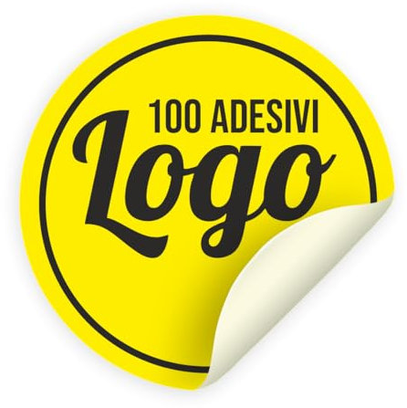 100 Etichette Adesive Personalizzate – Sticker Tondi, Quadrati o Rettangolari CARICA il Tuo Logo, Immagine, foto o Testo – Adesivi Alta Qualità Lucidi – a scelta l'opzione in plastica (SAGOMATO)