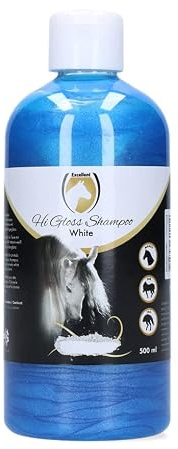Excellent Hi Gloss Shampoo White - 500 ml - Farbshampoo zur Auffrischung der eigenen Fellfarbe - Geeignet für Pferde mit weißem Fell - für Schweif und Mähne - Geeignet für Pferde - Glanzshampoo Pferd