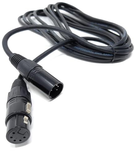 2m DMX (XLR) 5 pin Spiral Shielded Insulated Male to Female Extension Stage Light Signal Cable Lead