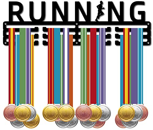 CREATCABIN Medaillenhalter Laufsportler Metall Medaillen-Aufhänger Ständer Ausstellungsrahmen Wandhalterung Dekoration Für Heimläufer 3 Sprosse Fußball Gymnastik Marathon Über 60 Medaillen