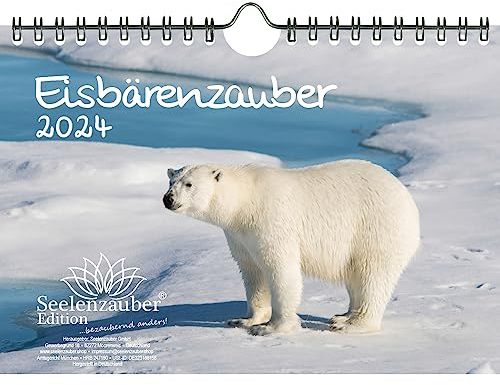 Eisbärenzauber DIN A5 Wandkalender für 2024 Eisbär - Seelenzauber