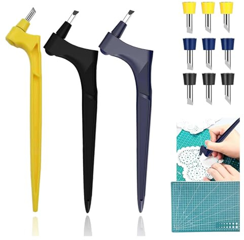 CLDURHGE 13 Stück Craft Schneidwerkzeuge Set, Handwerk Schneidewerkzeuge Neue Edelstahl Bastelmesser Set 360 Grad drehbare für Handwerk Scrapbooking Modellbau