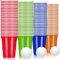 LATERN 100Pcs Reusable Plastic Cups, 480ml Beer Pong Cups Set with 25 Red Cup, 25 Blue Cup, 25 Green Cup, 25 Orange Cup, 10 Games PingPong Balls for Christmas New Year's Eve Wedding Party