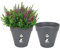 elho Loft Urban - Blumentopf für Außen - 100% Recycelter Kunststoff - 2er Set - Ø 30 cm - Schwarz/Anthrazit
