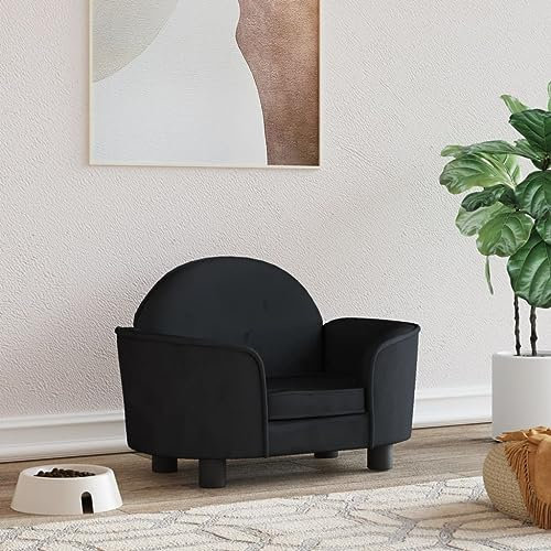 puraday Hundebett Schwarz 66x40x45 cm Samt Hundesofa katzensofa Katzenbett Dog Bed Cat Bed Bequeme Haustierbett Hundebett Samt Im Wohnzimmer Oder Schlafzimmer Platziert Stilvolles Design