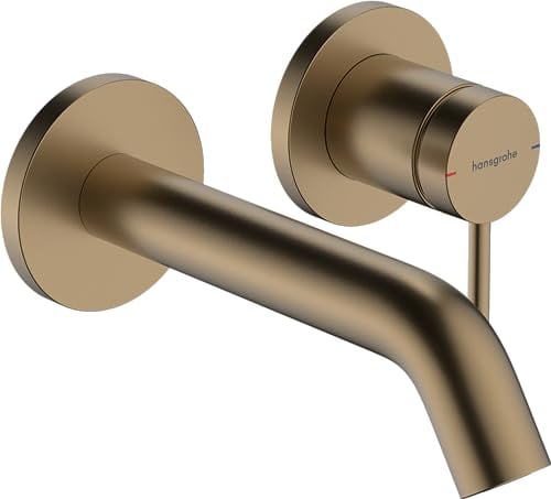 hansgrohe Tecturis S - Waschtischarmatur Unterputz für Wandmontage, Wasserhahn Bad mit Auslauf Länge 16,5cm, Mischbatterie Waschbecken wassersparend (EcoSmart+), Brushed Bronze