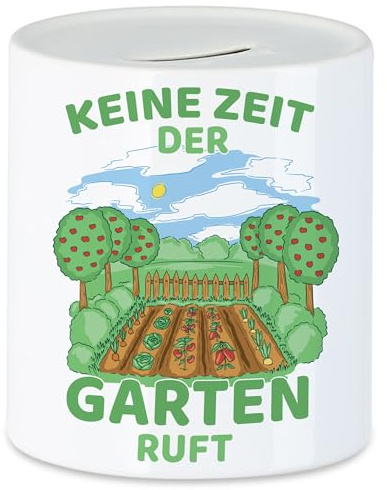 Hey!Print Keine Zeit Der Garten Ruft Spardose Hobby-Gärtner Pflanzen Garten Blumen Geschenkidee
