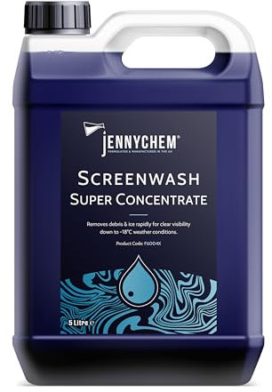 Jennychem Super Concentrated Screenwash. Screen Wash Concentrate Antifreeze Works In Winter Weather Up To -18°C. Anti-Smear. Can be Diluted To Suit All seasons (5 Litre (Pack of 1))