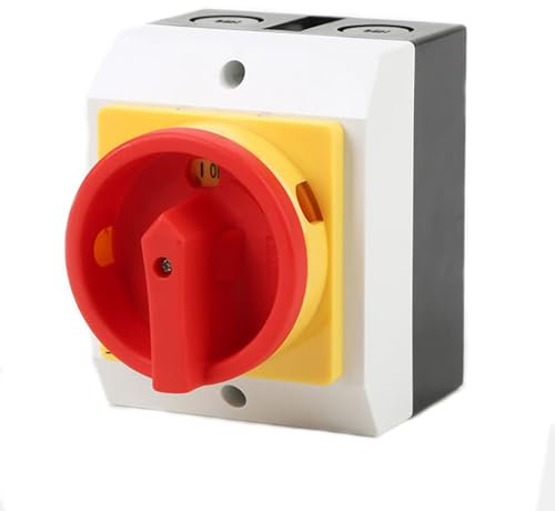 Interruptor aislante giratorio cerrado, 380 V 32 A IP65 interruptor de cambio universal con caja montada en superficie para interior o exterior