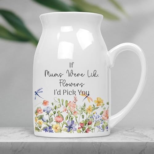 Molly Moo Personalised Ceramic Milk Jug Small Vase Gift Wildflower Gift | Thank you Mum Birthday Gift