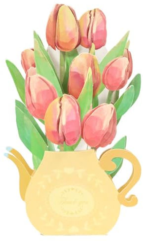 scicent Karte Zum Ruhestand Muttertagskarte Papier Muttertag Geburtstagskarte Special 3D Popup Grußkarte Geschenk für Mama Geburtstag mit Umschlag (Tulpe) - 22571