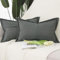 Madizz 2er Set Polyester Leinen Kissenbezügen mit breiter Kante Weiche dekorative Kissenbezüge für Sofa Schlafzimmer Kissenhülle Dunkelgrau 40x60 cm Rechteckig