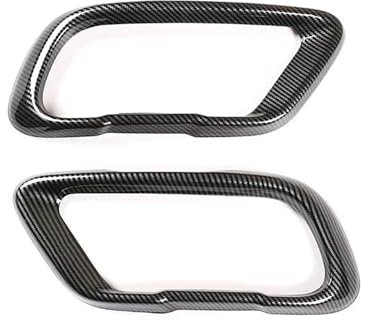HhyY6LL Auspuffblenden für BMW X5 G05 X6 G06 X7 G07 2019 2020 2021,Außen Endrohr Zubehör Auto Auspuff Schwanz Throat Rahmen Dekoration Abdeckung Aufkleber Trim,B-Carbon Fiber