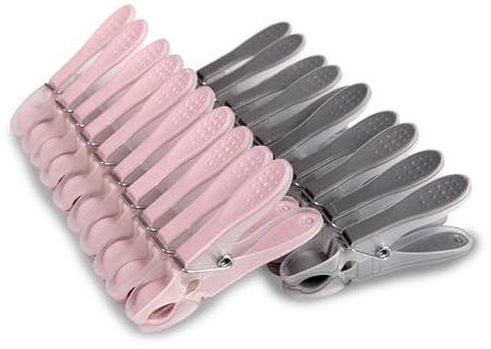 Praktisches Wäscheklammer Set Kunststoff Stabile, Langlebige Klammer, starker Halt, Haushaltsklemme - Anthrazit Rosa