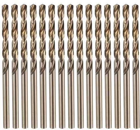 sourcing map Lot de 15 forets hélicoïdaux M35 en cobalt de 3,3 mm de diamètre en acier rapide Longueur totale 64 mm pour percer des métaux durs en acier inoxydable