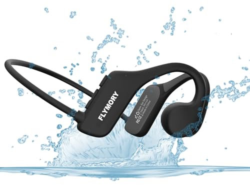 flymory Casque Bluetooth à Conduction osseuse, Casque de Natation sans Fil IP68 Étanche, pour la Course, Le Cyclisme, la Randonnée, la Pêche, la Natation, Le Surf