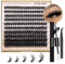 200 Pièces Extension Cils 10-18 mm D Curl,Kit Extension de Cils Professionnel DIY Avec Lash Bond et Seal Colle,Pince Cils,Kit Cils ‎Cluster Lash Noir