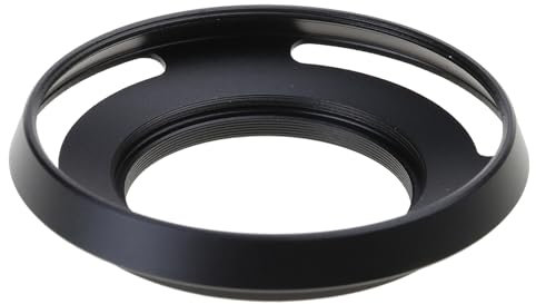 Parasol de objetivo de 39 mm, montaje atornillado, para cámara, curvado, inclinado, ventilado, rosca de filtro de 39 mm, color negro