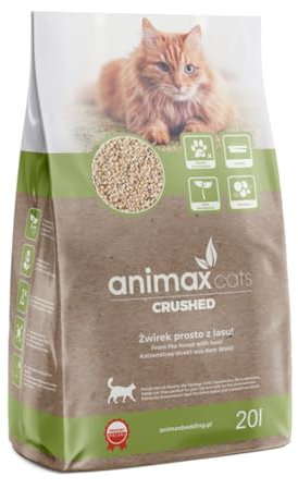 Animax Premium Katzenstreu aus Holzfasern | Klumpend Staubfrei Biologisch Abbaubar | Hohe Saugkraft Sanft zu Pfoten | Umweltfreundlich & Hygienisch (7L, Klassisch) (20L, Klassisch)