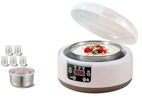 Ainiupi Joghurtmaschine mit Temperaturregelung, Joghurtmaschine mit einstellbarer Temperatur und Zeitsteuerung, multifunktionale elektrische Joghurtmaschine für Joghurt/Natto/Reiswein