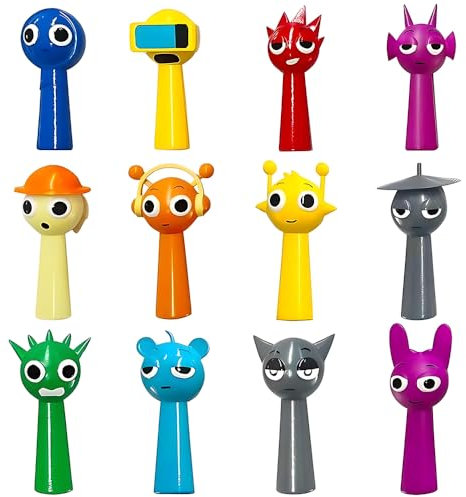NAVESO 12 Stück Sprunki Figuren Set, Sprunki Spielzeugfiguren, Sprunki Toys, Bunte Sprunki Action Figures für Kinder und Erwachsene, Gamer und Deko, Geburtstag Lustige Geschenke