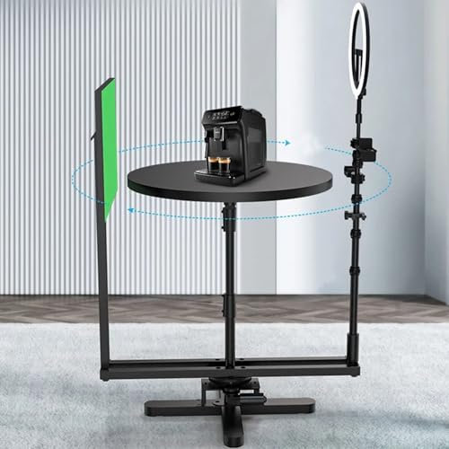 QFGain Panorama-Drehplattform, Drehtisch FüR Professionelle Fotografie, Panorama-Fotokabine, 360°-Drehkamera-Rig, Einstellbarer Neigungswinkel/HöHe, Tragbares Fotostudio,Electric