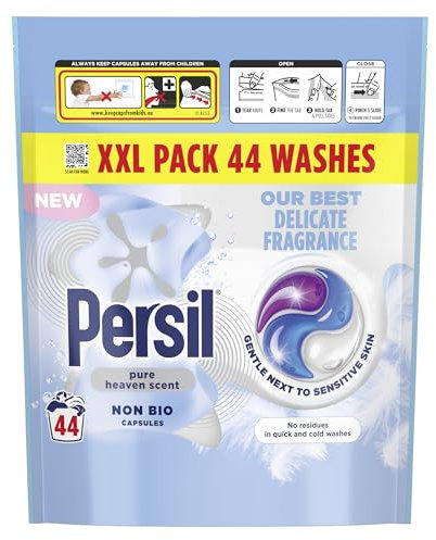 Persil Pure Heaven Scent Non Bio our best delicate fragrance Washing Capsules laundry capsules gentle next to sensitive skin 44 washes - Case pack of 3