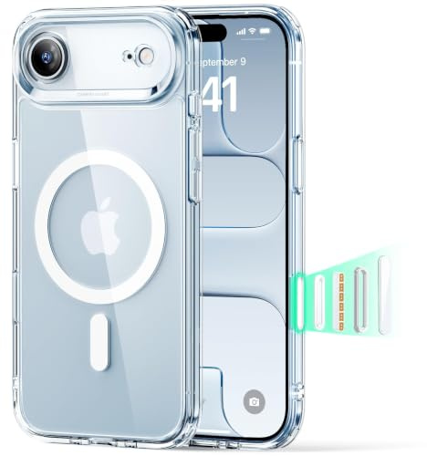 ESR für iPhone Air Hülle für MagSafe, Kamerasteuerung, Klar | Vergilbungsschutz, Ultraskinny, 3X Militär-Sturzschutz, Magnetische Handyhülle, Stoßdämpfend