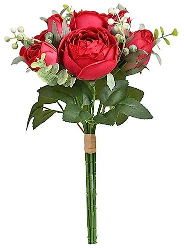 QUMIIRITY Bouquet da Sposa Artificiale Simulati Decorazione per Matrimonio Facile Riutilizzabile per Cerimonie e Fotografici