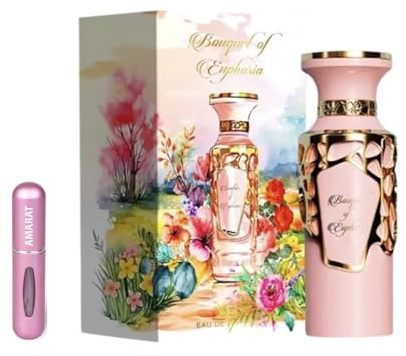 Bouquet of Euphoria Eau de Parfum, 100 ml, arabisches Parfüm für Damen, langanhaltend, inkl. Zerstäuber, blumiger und süßer Duft mit Noten von Heliotrop, Gardenia und Vanille (Bouquet of Euphoria)