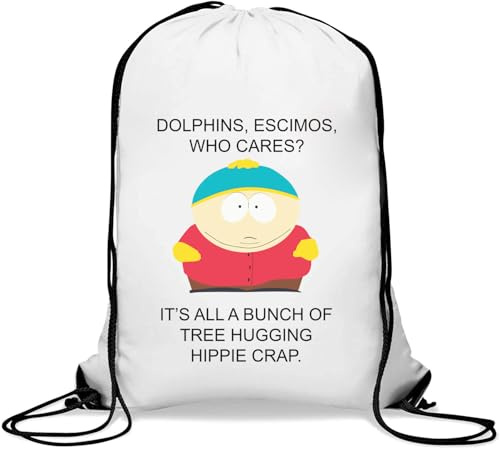 Delphins ESCIMOS Hippie Turnbeutel Casual Drawstring Bag White