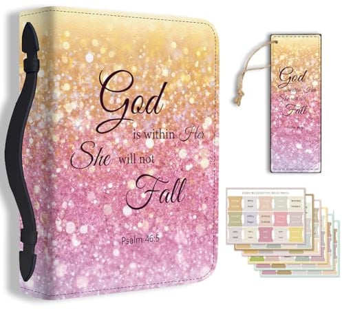 Hobbspring 1 grande housse de Bible en cuir synthétique avec marque-page - Étui de transport pour homme et femme - Accessoires de transport, couleurs mixtes, 28.5cm (W) x 20.3cm (L) x 5.9cm (H