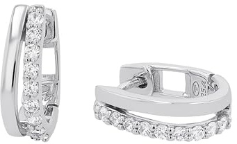Tom Tailor Creolen für Damen, Sterling Silber 925, mit Zirkonia, 15 mm, silber, Geschenkidee, Ohrschmuck, Damenschmuck, 2100565