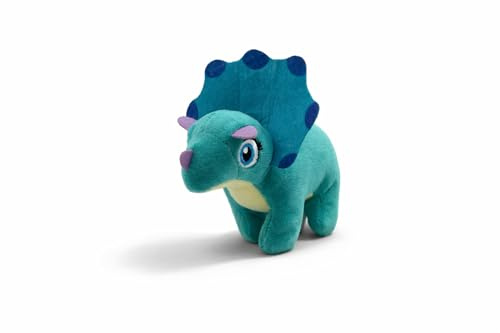 Generisch Triceratops Plüschtier 15cm – Süßer Dinosaurier Kuscheltier – Weiches Stofftier für Kinder, Baby Geschenk, Blau Grün, Dino Spielzeug