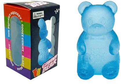Gummibär Squishy, Bären-Design Quetschspielzeug, Bär Squishies, Fidget Toys Sensorisches Anti Stressball für Kinder und Erwachsene, Weihnachts Geburtstagsgeschenke 8cm (Blau)