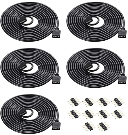 5 Stück 2M Led Strip Verbinder Verlängerungskabel 4 Pin LED Verlängerung Schwarz,Anschluss Verteiler Kabel Für 4 Pin LED RGB Strip Licht