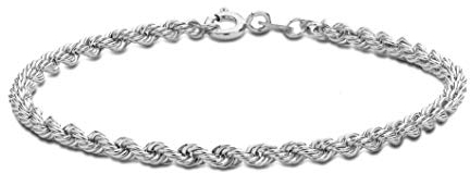Tuscany Silver Damen Zopfkette Armband Sterling Silber 18cm/7'