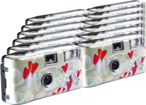 TopShot Flying Hearts Lot de 12 appareils Photo jetables pour 27 Photos avec Flash