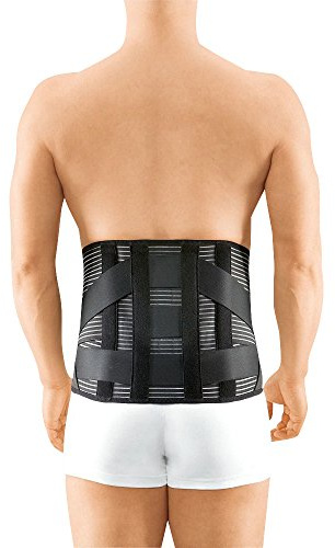 medi Lumbamed Stabil Lumbalstützorthese - Rückenorthese - Herren Damen Unisex - in kurzer Ausführung - 26 cm - Schwarz - Größe V - mit Lumbalpelotte zur Unterstützung und Stabilisierung