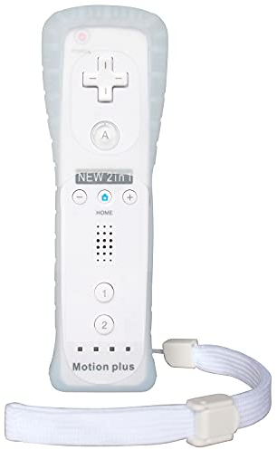 OSTENT Controlador remoto 2 en 1 incorporado en Motion Plus Compatible con consola Nintendo Wii Color del juego (White)