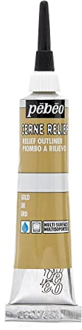 Pebeo 773300 - Tubo de decoración acrílica Opaca para Cristal (20 ml), Color Dorado