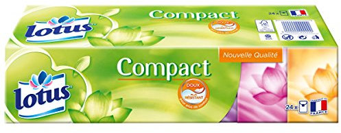 Lotus Compact - Mouchoirs Etuis x24 - lot de 4 paquets de 24 étuis