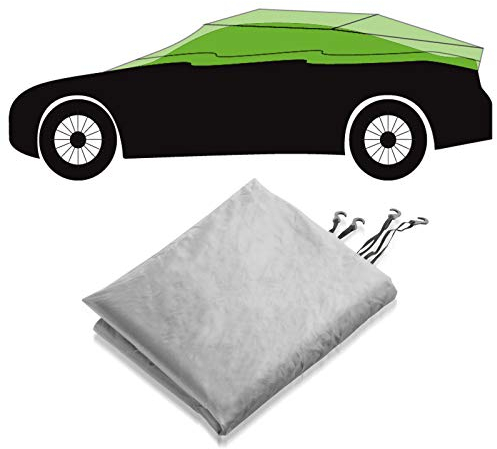 casa pura Autoabdeckung Halbgarage für Winter & Sommer | Silber | passende Größe wählbar (Größe XL: 315x122x61cm)