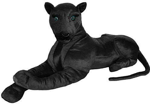 BRUBAKER Panther Plüschtier 110 cm liegend - XL Stofftier Kuscheltier - Raubkatze Schwarz