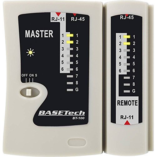 Kabeltester BT-100 Basetech BT-100 Geeignet für RJ-45, RJ-11