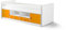 VIPACK Bonny Jugendbett, Kojenbett, Funktionsbett, Einzelbett, Kinderbett, Holzwerkstoff, Farbe 11 weiß orange, 207 x 77 x 98 cm