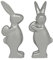 Exner GmbH 440s 2er Set Keramik Hase mit Osterei, silberfarben, H ca. 18 cm | EX-223631 | 4045406207659