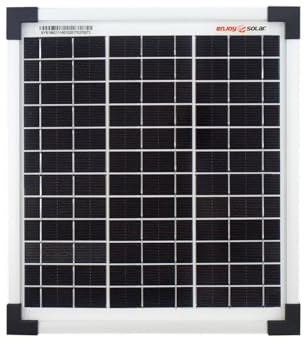 Enjoy solar Mono 10 W 12V Módulo Solar Monocristalino Módulo Fotovoltaico Ideal para Autocaravana, Caseta de Jardín, Barco